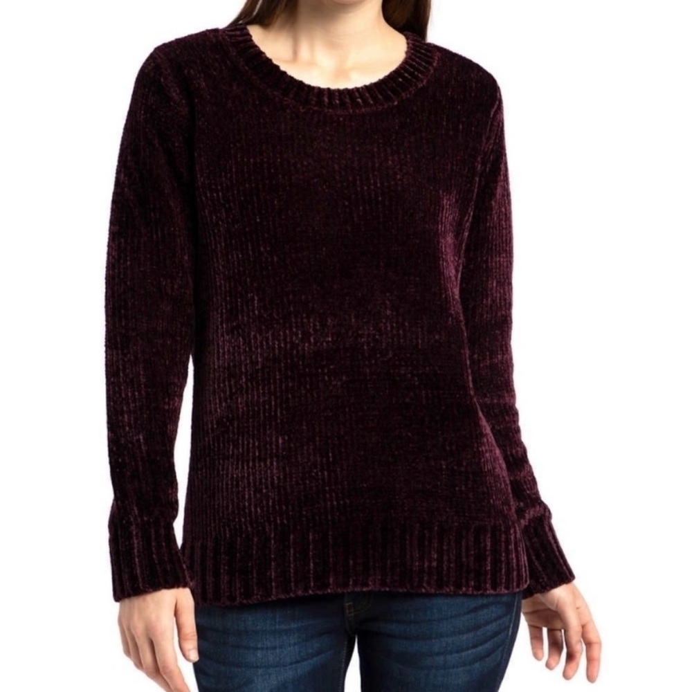 Orvis Chenille Sweater Plum Purple Size Small